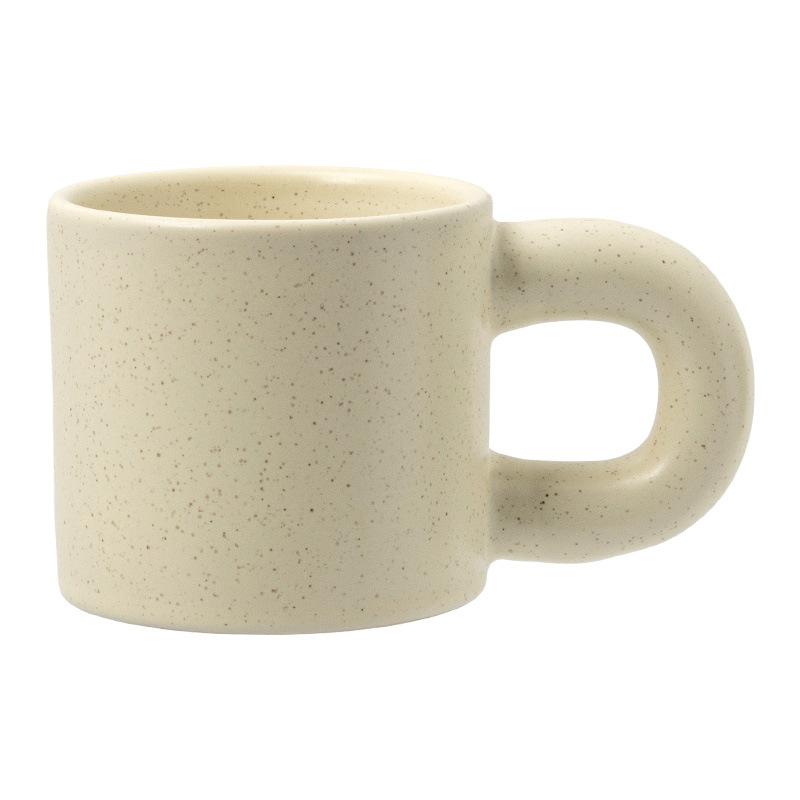 Creative Mug Thick Handle Ceramic Cup Breakfast Cup Sesame Glaze High Value Water Cup Home Office Coffee Cup