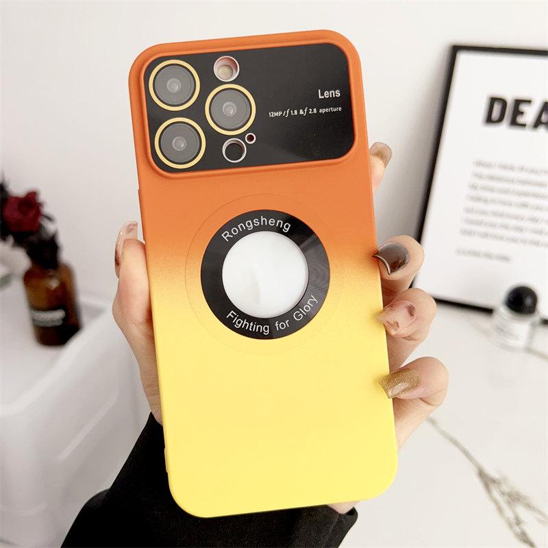 Luksus gradient stort vinduslinsefilmlekkasjemerke magnetisk sugetelefondeksel egnet for iPhone 14 13 12 11 Pro Max fallbeskyttelsesdeksel