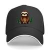 Adjustable Vintage Baseball Cap with Cute Slothin Bear Cartoon Print  Breathable Textile Fabric H Sandwich Baseball Cap