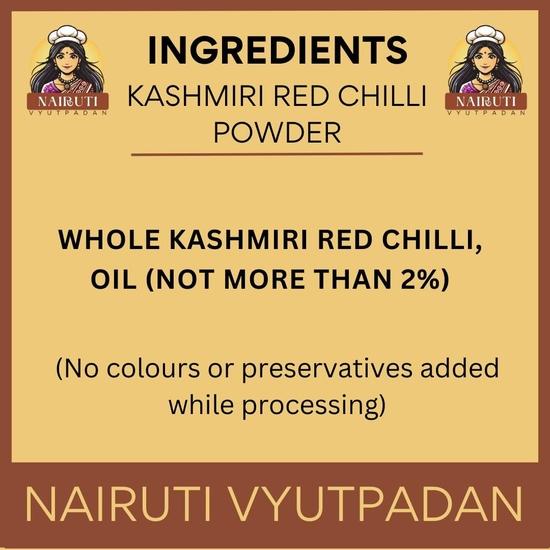 NAIRUTI VYUTPADAN | Pure Kashmiri Chilli Powder 500g | Non-Spicy | 100% Pure & Natural Kashmiri Chillie | Rich Aroma & Natural Colour Enhancer