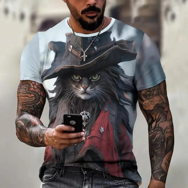 Men's Cool Pattern T-shirt with Fun Animal 3D Printing