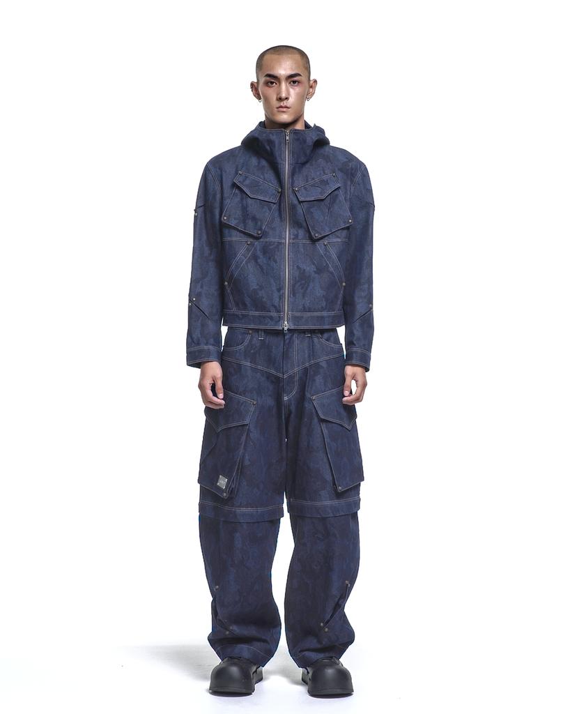 ERR BY ERRORIST Scar Detachable Cargo Denim Pants [Indigo Camo]