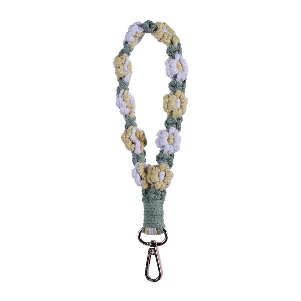 Bohemian Small Daisy Flower Keychain Hand-woven Wrist Rope European and American Bag Pendant