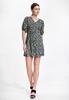 Mini Summer Dress with Colorful Flowers, Fastened with Buttons - M881 Size