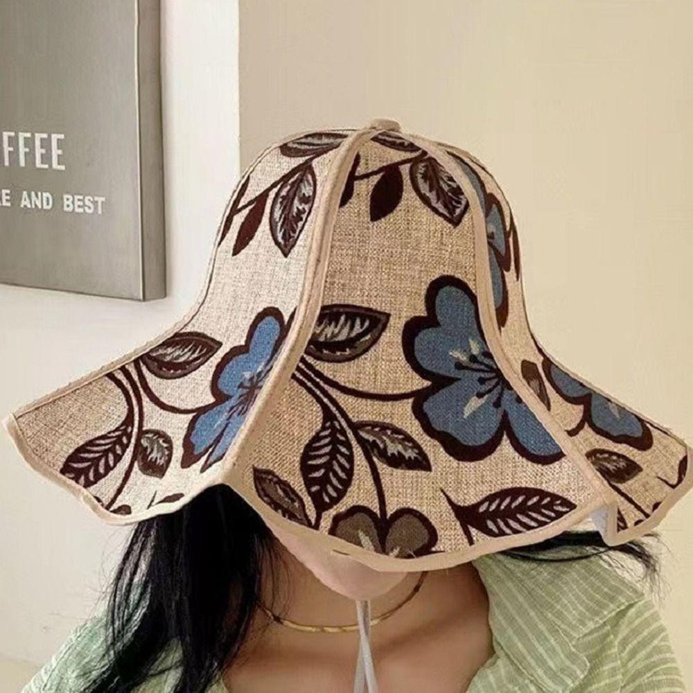 Wide Brim Sun Hats Sun Protection Panama Hat Breathable Sun Cap  Women