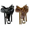 Novo Conjunto de Sela e Equipamento Sintético para Cavalo de Western Barrel Racing Disponível em Todos os Tamanhos e Cores 12, 13, 14, 15, 16, 17, 18 Polegadas