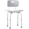 Shower Chair Ergonomic Shower Seat Adjustable Height Non-Slip Feet Max. Load 136 Kg Aluminum HDPE