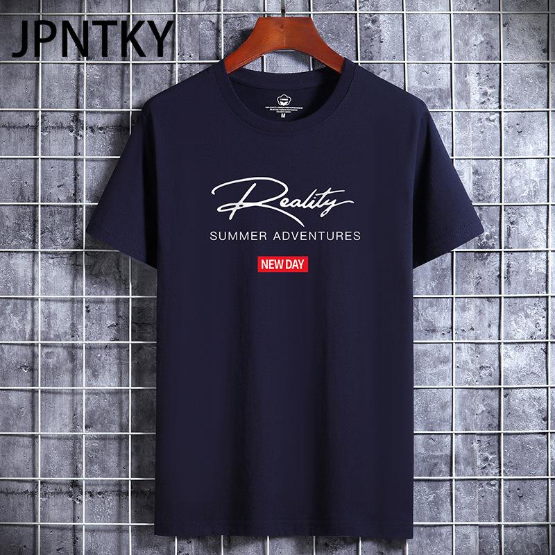 JPNTKY Cotton Short Sleeve T-shirt Men's Fashion Loose Half Sleeve Shirt Printed Compassionate Shirt