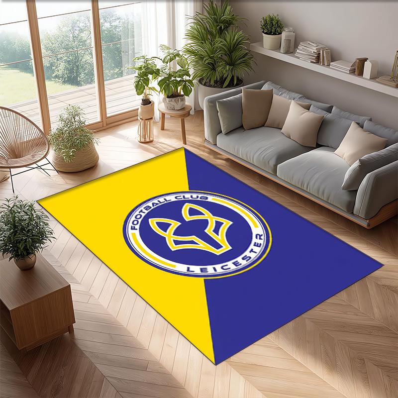 Tappeto in Velluto di Cristallo con Stampa del Leicester City Football, Comodo Assorbente d'Acqua Antiscivolo Tappeto per Pavimenti Interni