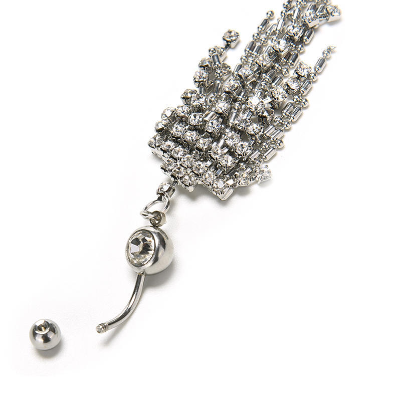 Tassel Navel Dangle Button Belly Ring Bar Body Piercing Jewelry