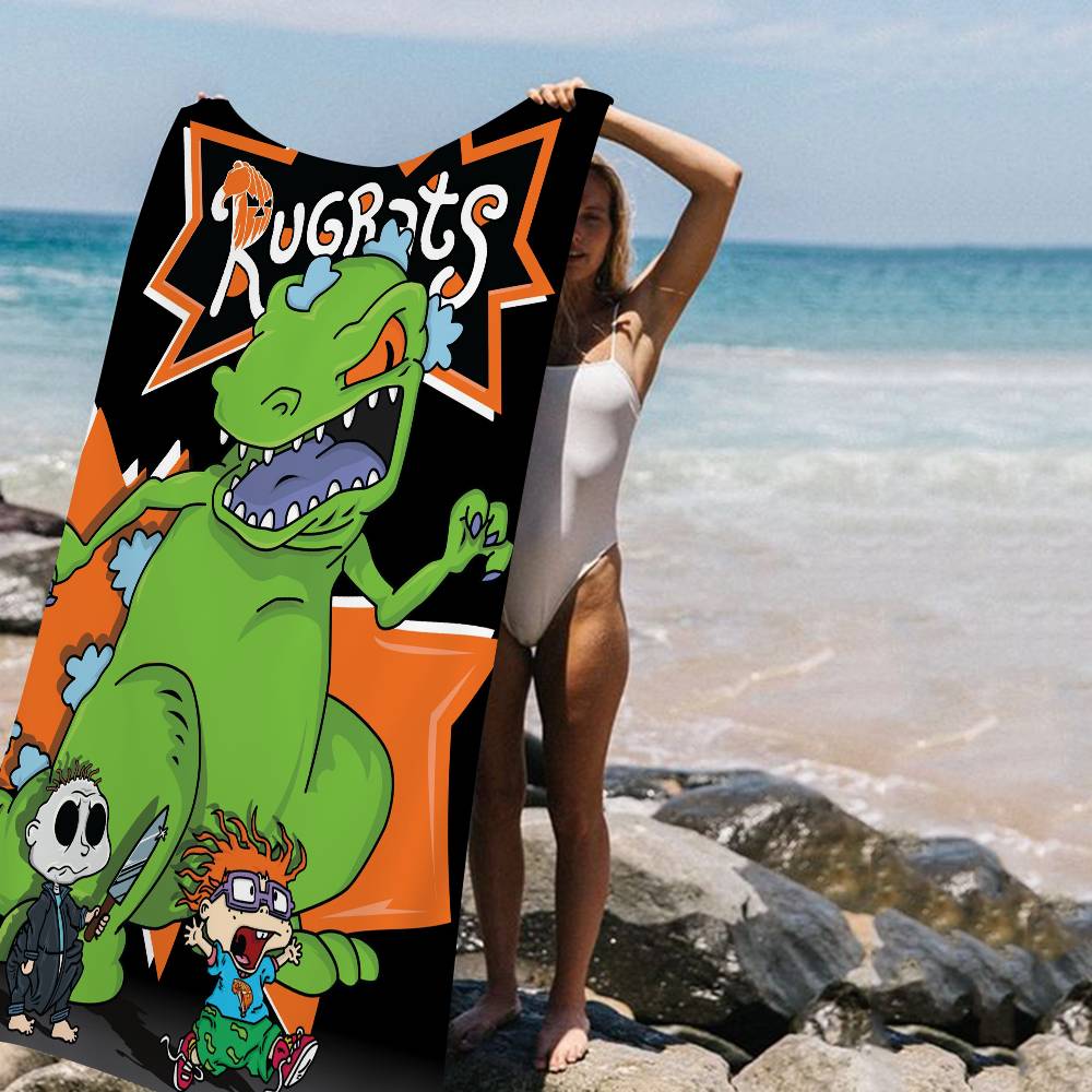 Cartoon R-Rugrat Anime Beach Swimming Towel Soft Absorbent Washcloth Children's Gifts for Kids Travel Camping Gym
