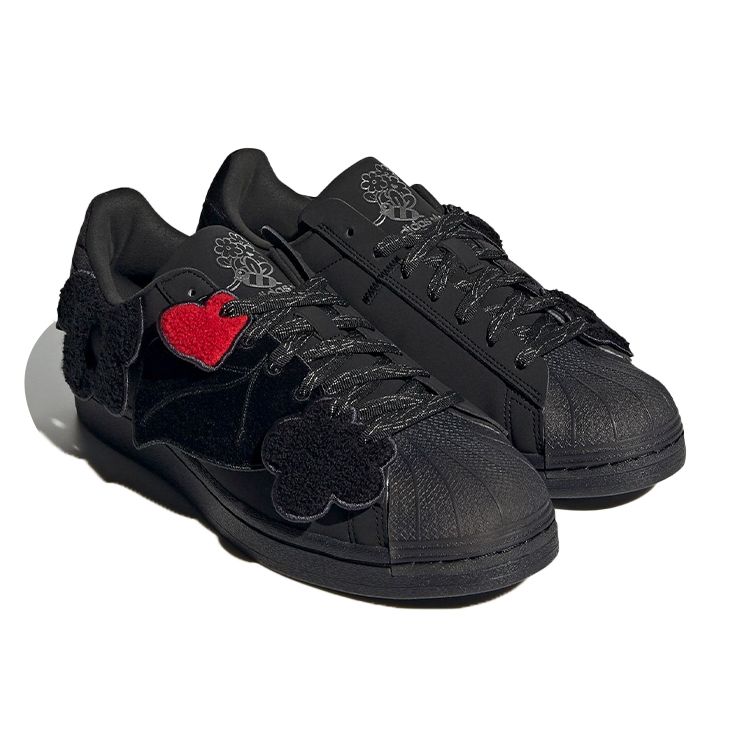 Melting Sadness X Adidas Superstar Black Floral Patches Unisex Sneakers Core-Black Carbon GZ6985