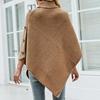 Winter Autumn High Neck Knitted Sweater Comfortable Casual Shawl Cape Solid Color New Fashion