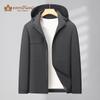 Autumn Detachable Hat Jacket for Middle-aged and Elderly - Fashionable Business Casual Outdoor Coat