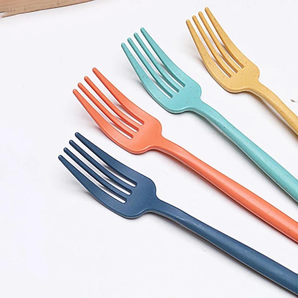 5Pcs Wheat Straw Dinnerware Set Portable Tableware Knife Fork Spoon Eco-Friendly Travel Cutlery Utensil Box Chopsticks