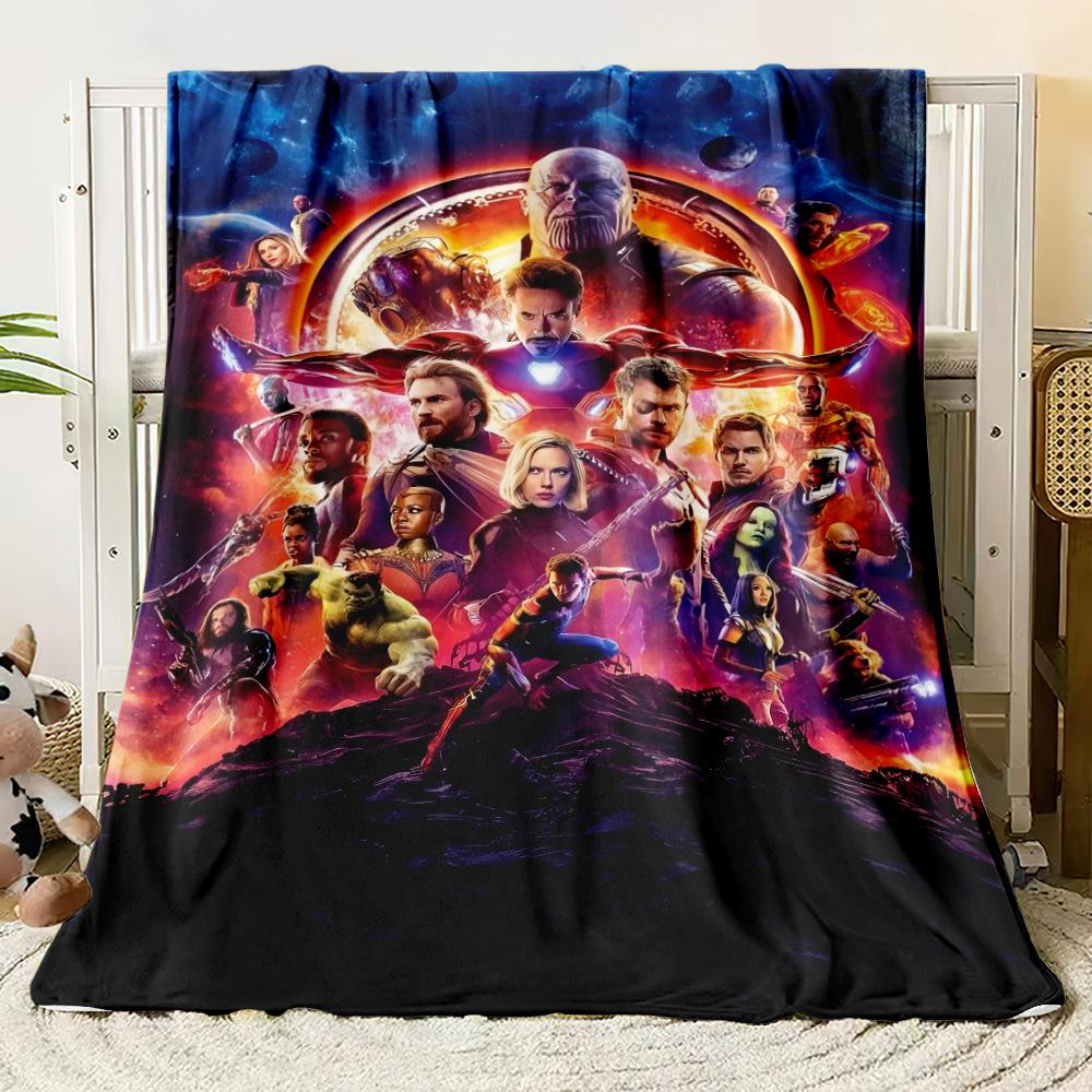 Marvel Flannel thin Blanket Bedroom Living Room Sofa Blanket Student Nap Office Nap Camping Trip Girlfriend Gift