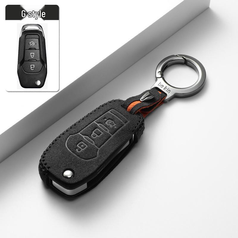 Two-Tone Suede Key Shell for Ford Mondeo, Edge, Explorer, and Focus