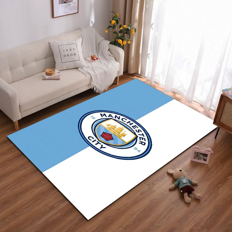 Manchester City Logo Design Rug, Blue and White Non-slip rug suitable for living room and bedroom sofas sofas