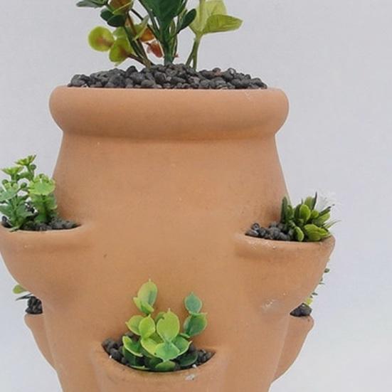 Maceta Torre Maceta de Terracota Gres Torre de Suculentas Maceta Decorativa Jardinería Vertical Maceta para Suculentas Orquídeas Fresas Exterior