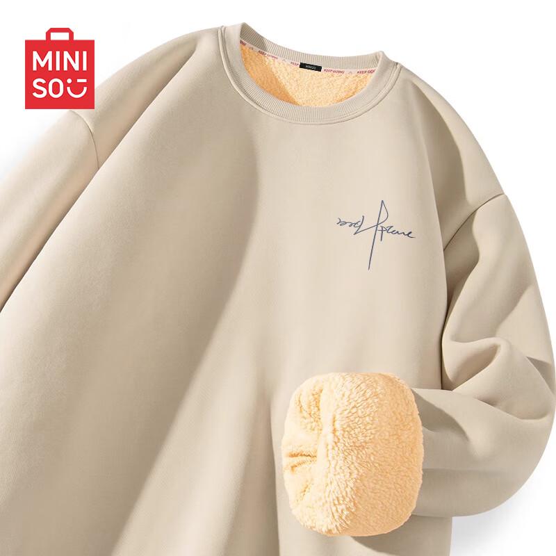 

MINISO Teenager Men s Lamb Wool Lined Sweatshirt 2XL