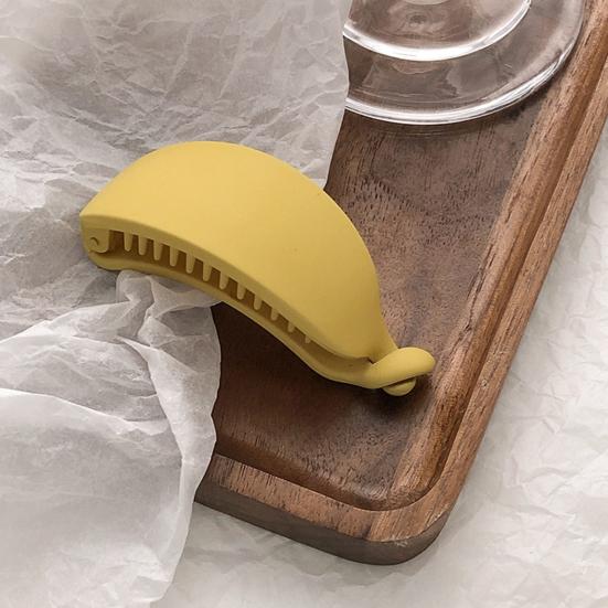 Korean Style Candy Color Non-Slip Hair Claw Sweet Banana Shape Matte Hair Clip Hair Accessories