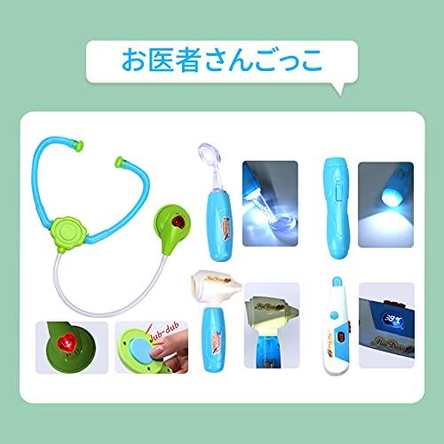 Cute Stone Doctor Play Set, 30-Piece Educational Toy Set, Food Sanitation Inspected, Pretend Play, Dentist Play, Storage Case, Light & Sound Effects,