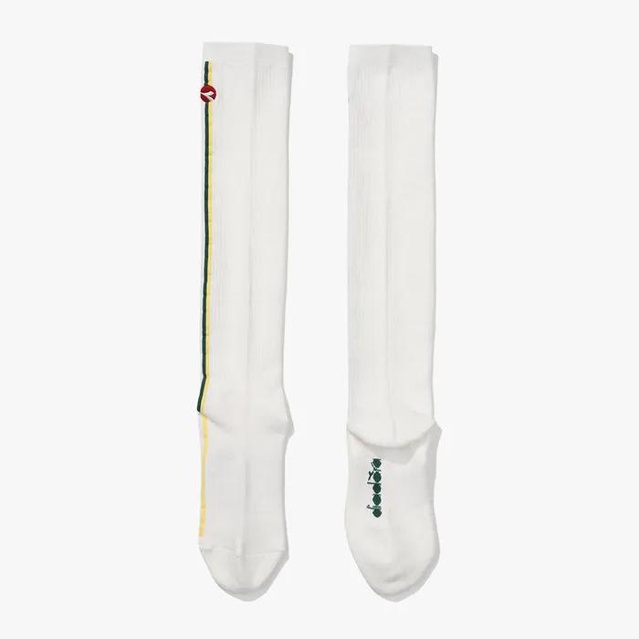 Vertical Line Knee Socks GREEN