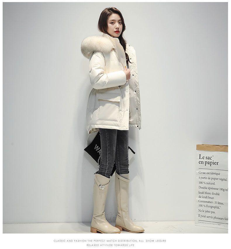 Dámská ležérní bunda volného střihu, bavlněná bunda střední délky, velká kapsa, zesílená bavlněná bunda