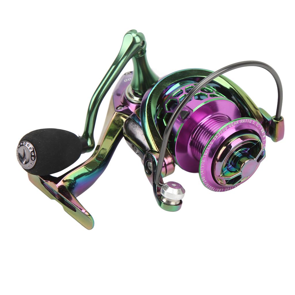 Lure Spinning Reel Metal Spinning Fishing Wheel Gapless 5.0:1 Speed Ratio Fishing Reel for Freshwater Saltwater SK3000