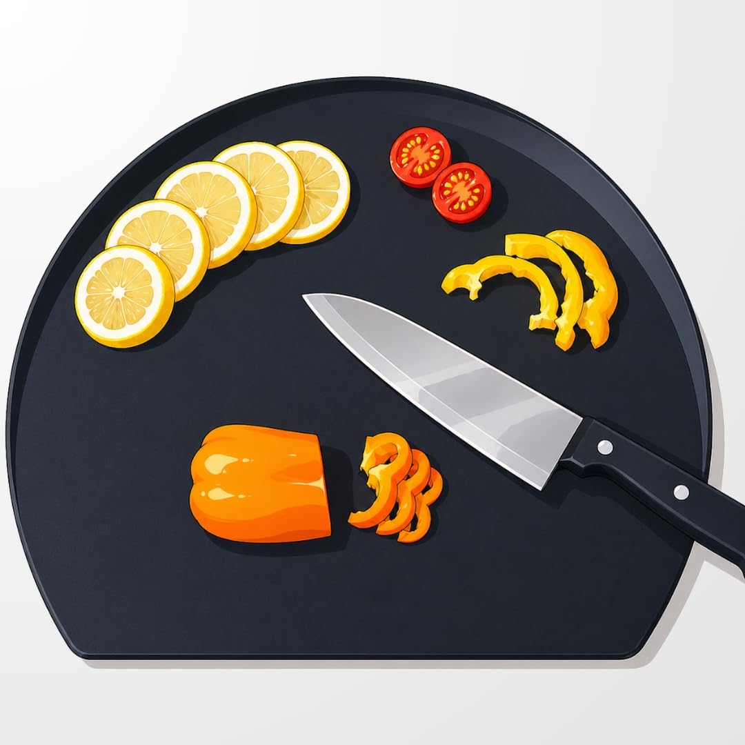 

Cutting Board with Rim Off Limited Time Large Size TPU Dishwasher Heat Safety L [KeidaX] 35% - Offer Round, (35x29cm), D-Shape, Semi-Circular,