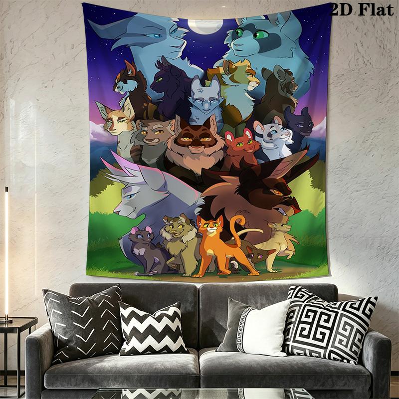 Warrior Cats movie Pattern Home Decor Tapestry, Wall Hanging, Decorative RV Wall Cloth.XGT0914577