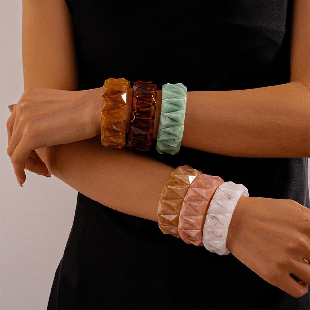 Smudging Irregular Wide Bracelet Bohemian Retro Hand Ring Unique Acrylic Bangle  Decoration