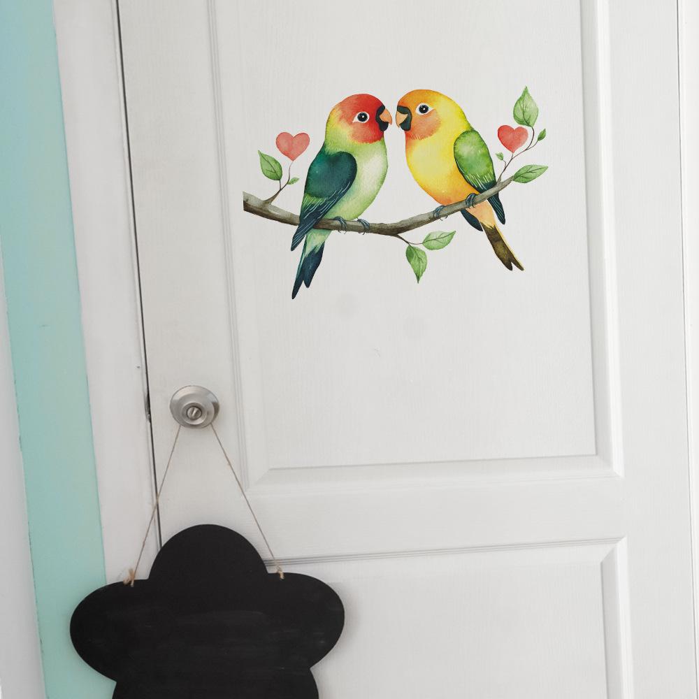 Self-adhesive Wall Stickers Two Birds Love Heart Branch for Kids Room Bedroom Home Decor