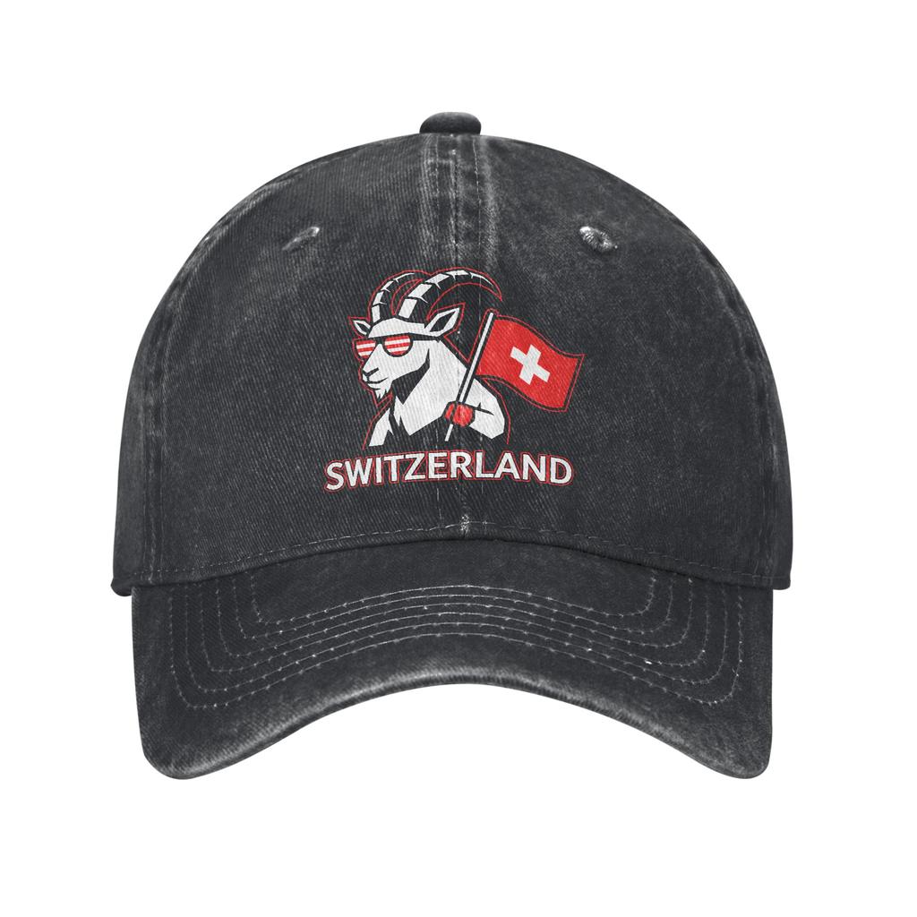 Swiss Switzerland Flag Trucker Hat Merch For Unisex Baseball Caps Retro Headwear Cap Adjustable