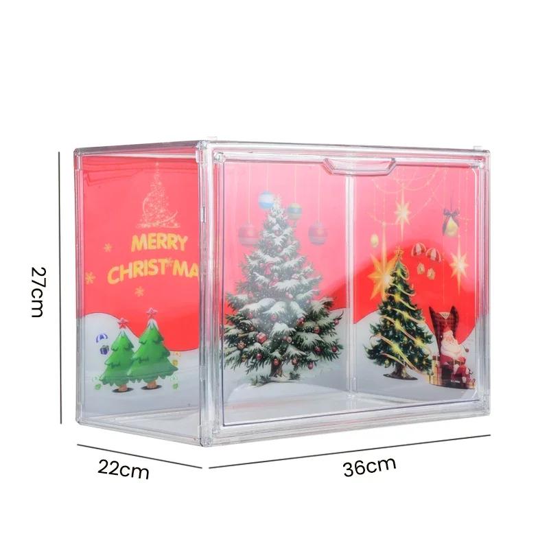 Christmas Storage Box Acrylic Transparent Blind Box Toy Storage Display Box Storage Box Jewelry Makeup Organizer Home Storage