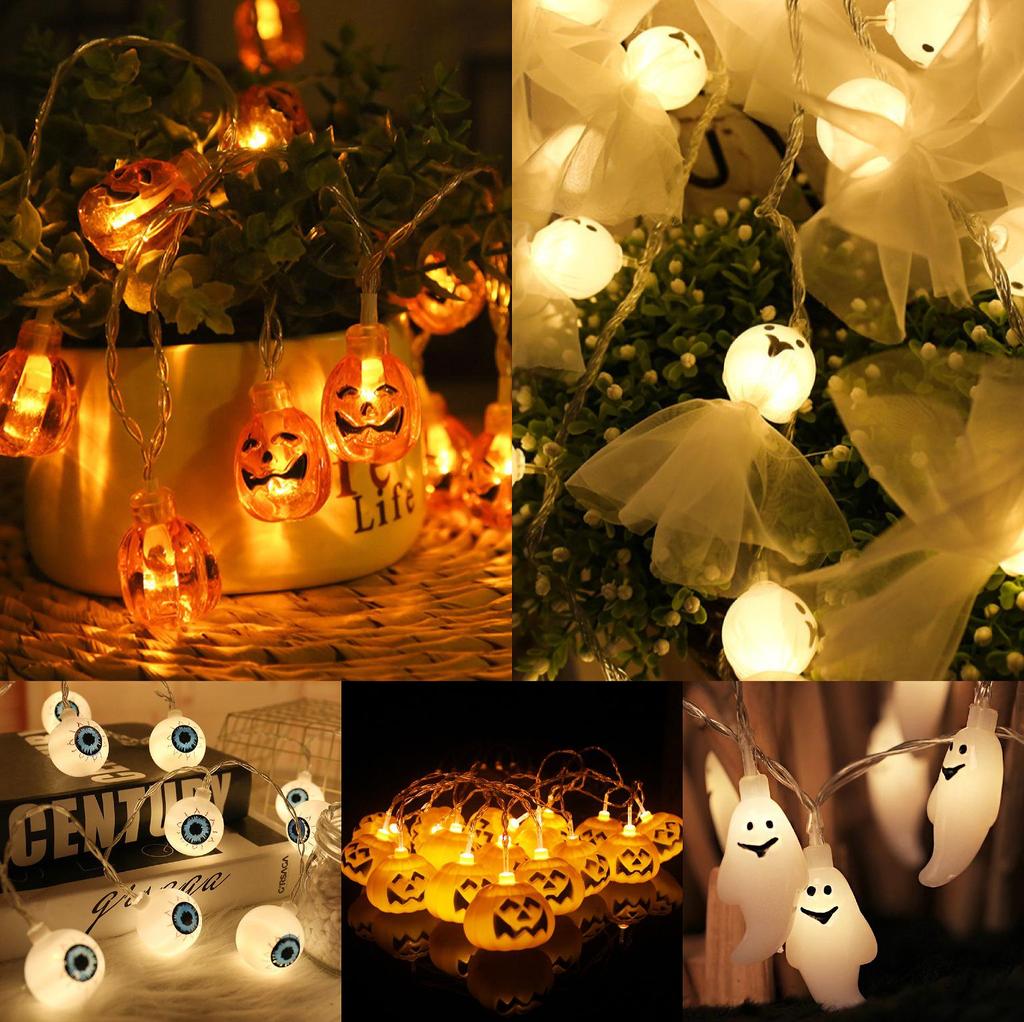 LED Ghost Hand Halloween String Lights - Spooky Pumpkin & Skull Décor