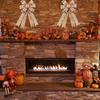 Fall Bows - Thanksgiving, Autumn Leaves, Buffalo Plaid & Burlap, White, Black, Orange - Front Door, Indoor/Outdoor Wall Decor - 10 Pack