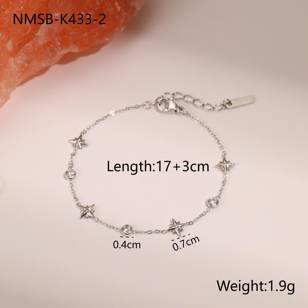 New Diamond-encrusted Exquisite and Compact Titanium Steel Bracelet Fashionable Light Luxury High-end Stainless Steel Non-fading Jewelry Women