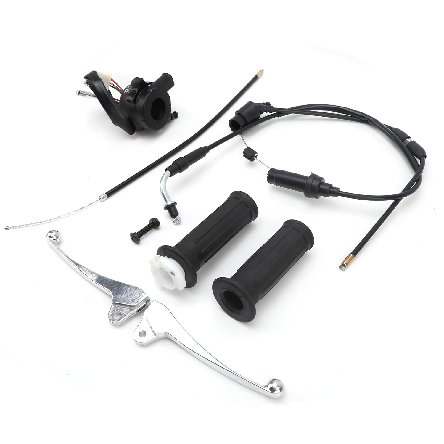 Throttle Cable, Throttle Grip Cable Brake Lever Ignition Switch ABS & PVC Kit Fit for YZinger 50/Peewee PW50