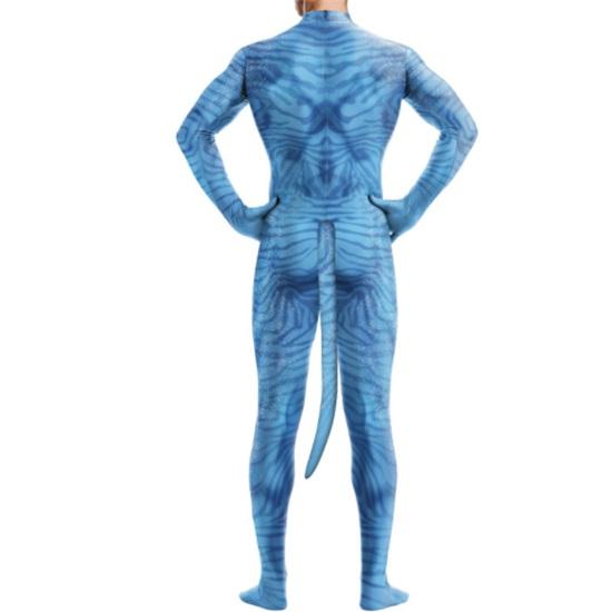 Anime Movie Avatar 2 Male and Female Tails Same Cosplay One-piece Tight Clothes