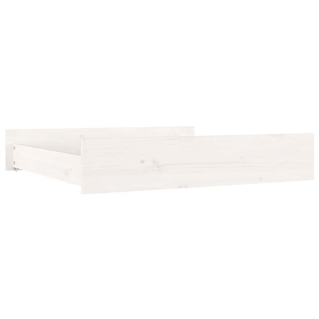 Bedside Drawers 2 pcs White Solid Pine Wood