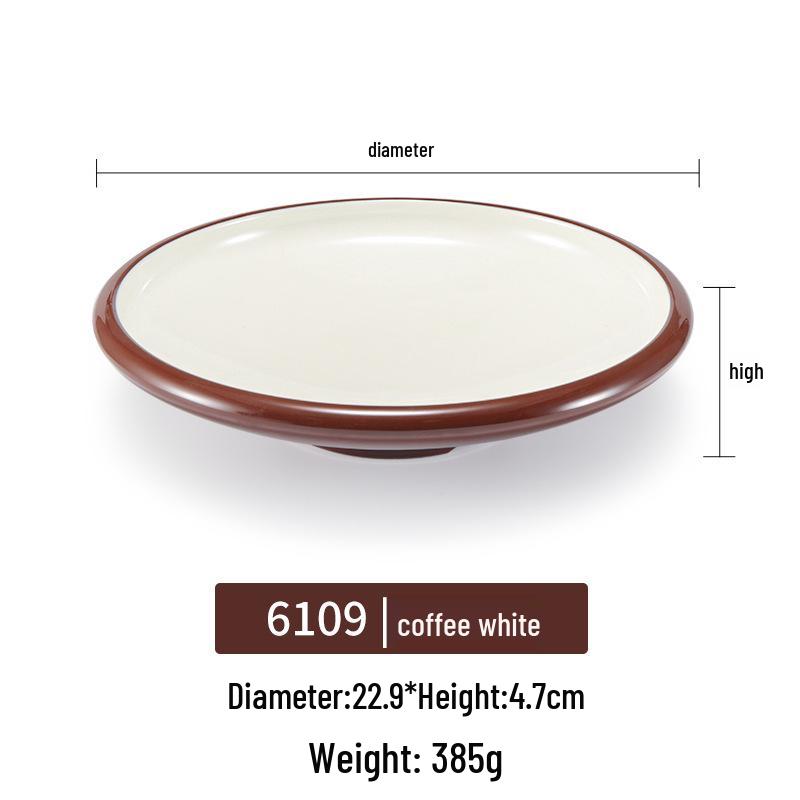 Melamine Rectangular Plate for BBQ & Side Dishes - Imitation Porcelain Tableware