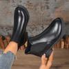 New Women'S Plush Lined Ankle Boots British Style Round Toe Chunky Heel Warm Comfortable Autumn Winter Short Boots