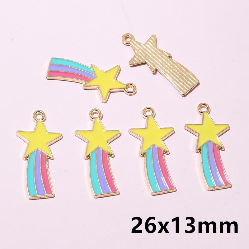 10pcs Cute Enamel Rainbow Charms Pendant Alloy Metal DIY Jewelry Making Accessories Findings for Necklace Earrings Bracelets