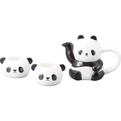 Niedliches Geschirr Teekanne & Teetasse Set Panda Eltern und Kind Geschirr ca.. 400ml/140ml SAN4263
