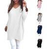Women Casual Long-Sleeve V-Neck Loose Knitted Sweater Top Pullover for Home Office