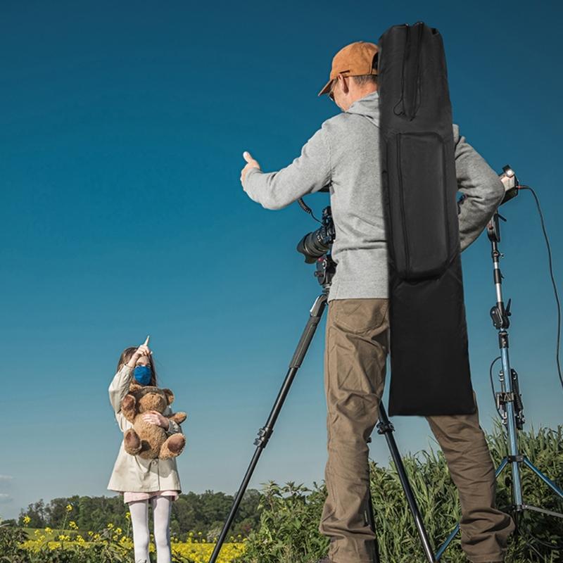 45 Inch Tripod Shoulder Bag Featuring Reinforced Handle Multipurpose Front Compartment Adjustable Drawstring Design