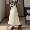2025 Autumn/Winter High-Waisted Knit Pleated A-Line Skirt: Korean Style, Versatile, Casual, and Elegant.