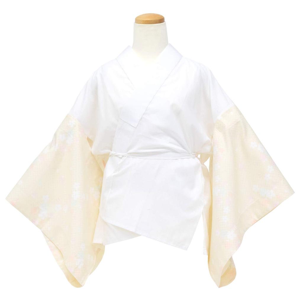 Washable set spare all year kimono collar [KYOETSU] half-kimono undergarment, 2-piece (half-kimono undergarment, sleeves), underwear, Yuzen, round,