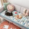 Solid Color Sofa Cushion Bay Window Mat Antislip Four Seasons Couch Cushion Living Room Pure Cotton Thickened Splicing Sofa Mat